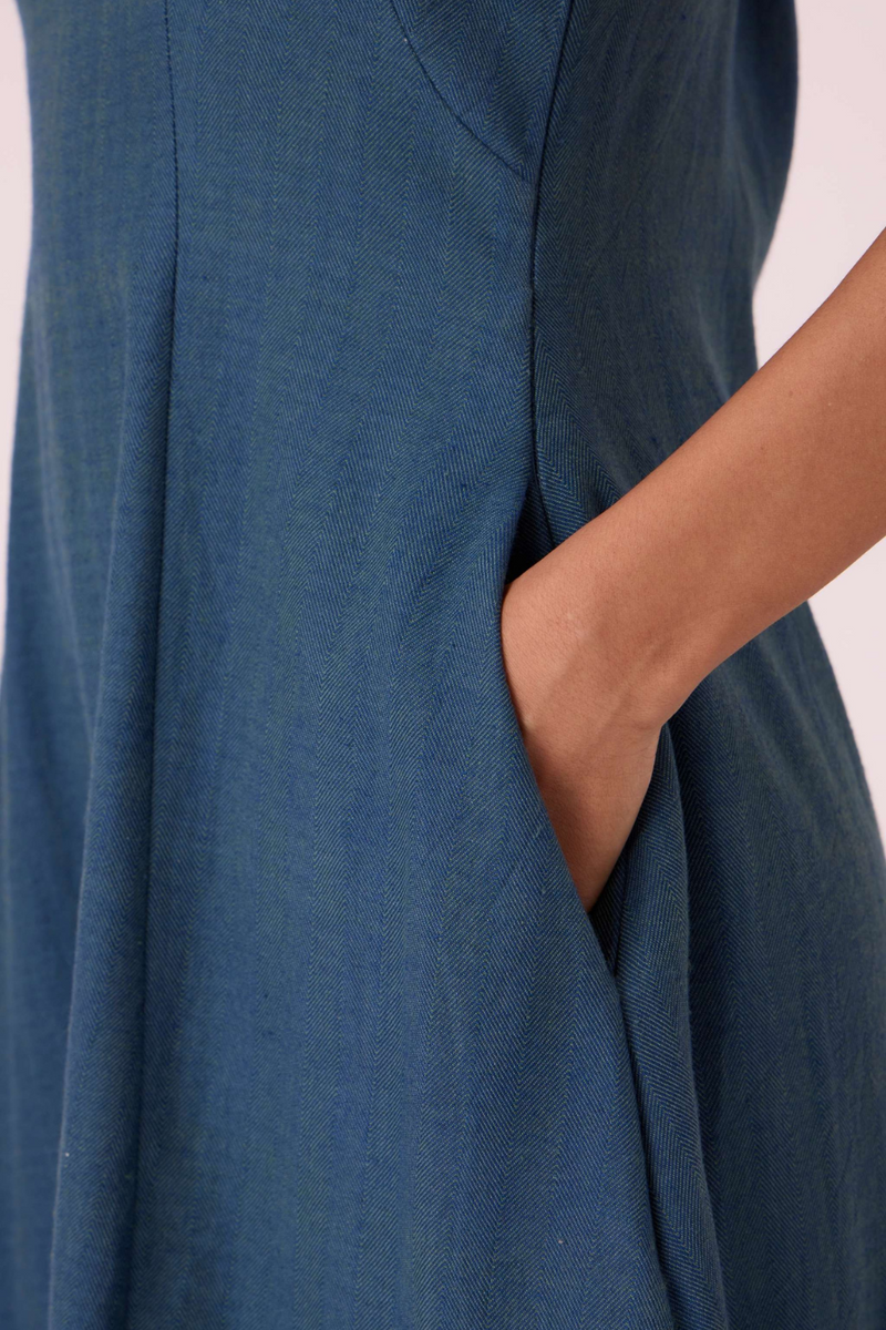 Emy Blue Handwoven Dress cotton by The Summer House in pink color for women Worldwide