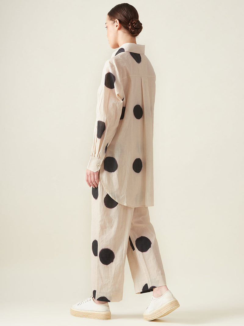 Dots shirt style set cotton Artisan made - Block Printed by Aavidi for women Worldwide