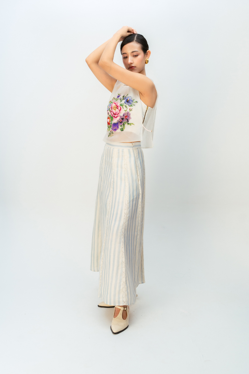 VANILLA BLOOM BIB silk organza jacket/overlay by Ode to Odd in off white for women Worldwide
