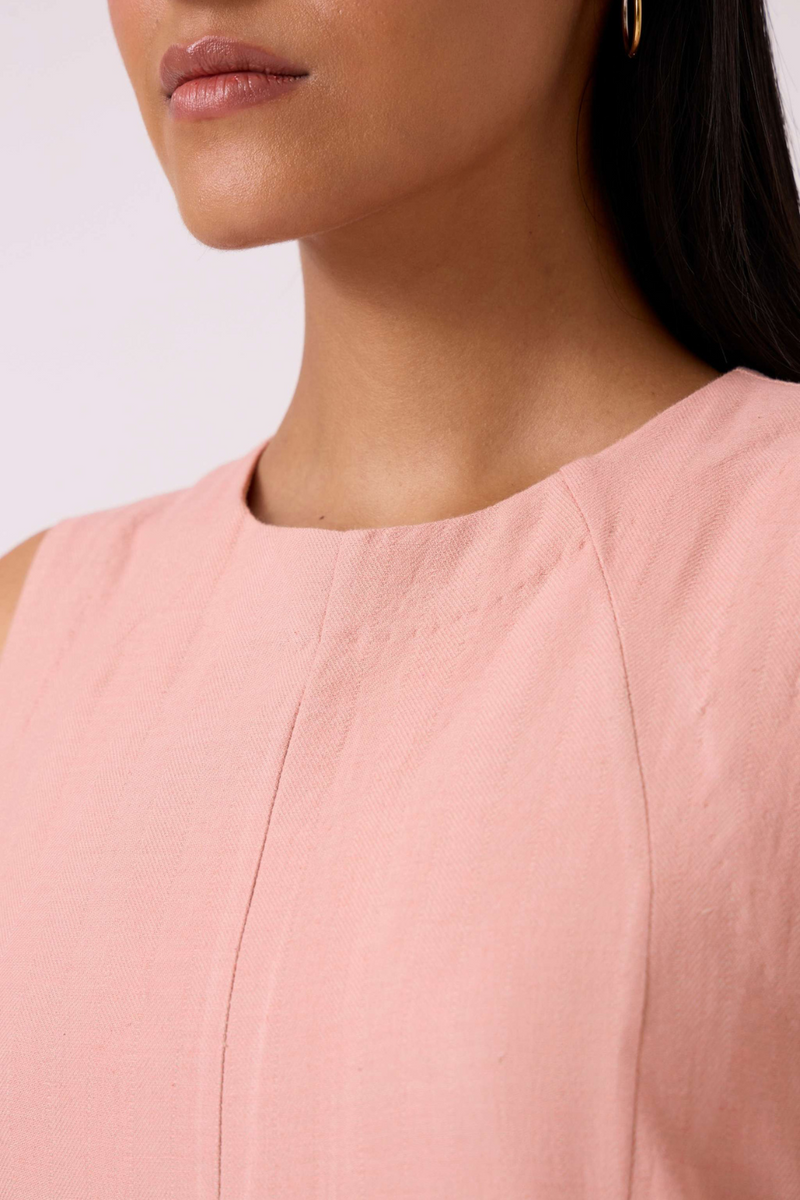 Vronsky Pink Handwoven Jumpsuit cotton by The Summer House in blue color for women Worldwide