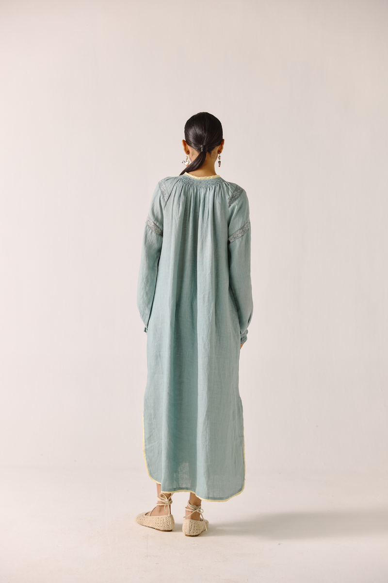 Chloe Dress - Pale Blue Pixel Applique by CORD in blue for women Worldwide