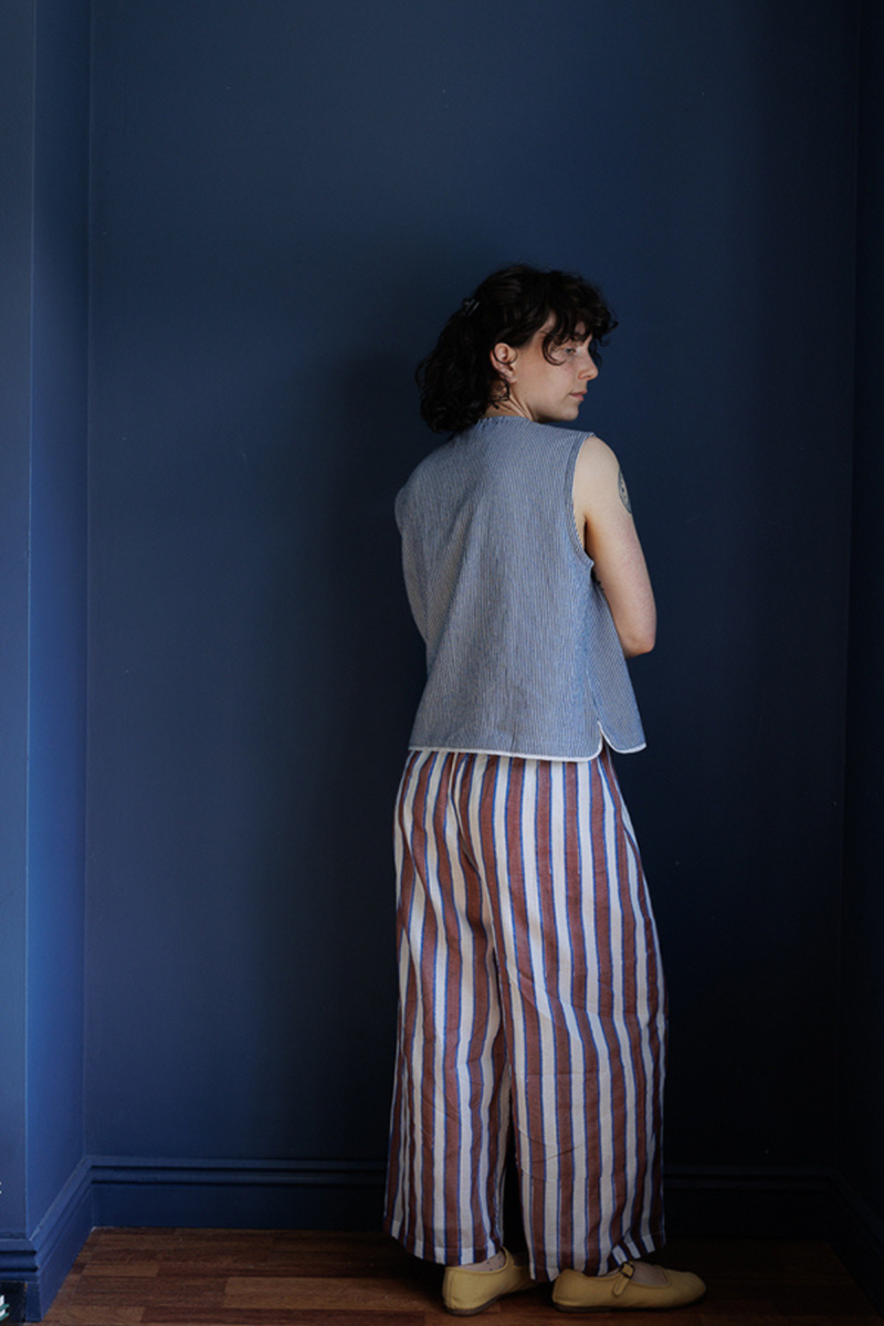 Classic Vest-AppliquŽ handwoven cotton top/shirt by World of Crow in multicolor for women Worldwide