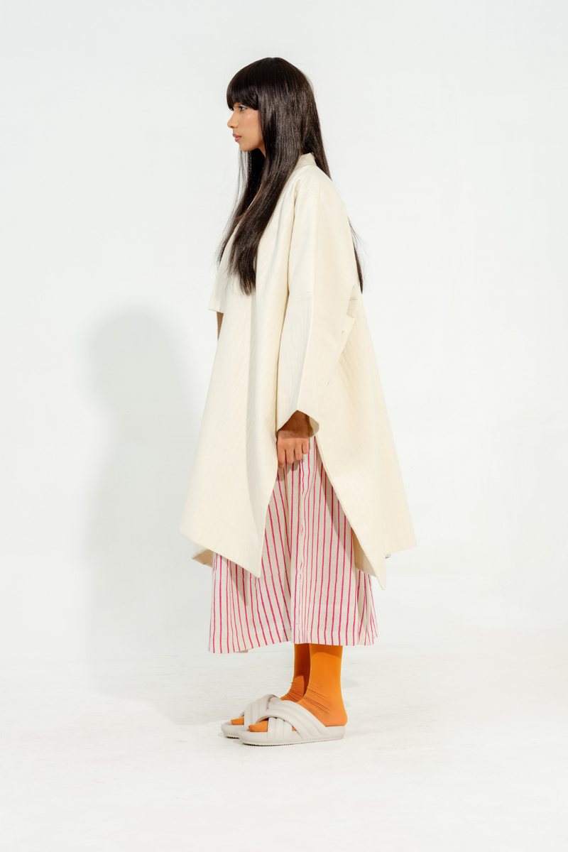 Shitake Jacket cotton matty jackets and overlays by Stoique in natural, pink for women Worldwide