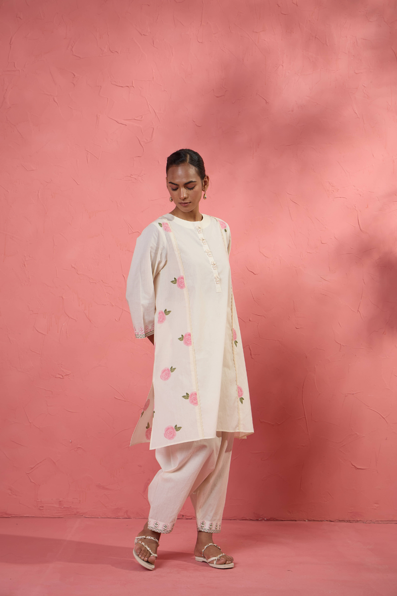 Gul Rose Set 2 cotton cambric light kurta set by AAVIDI in multicolor for women Worldwide