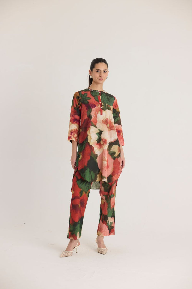 SCARLETT SHORT KURTA SET cotton by Yam in multi color for women Worldwide