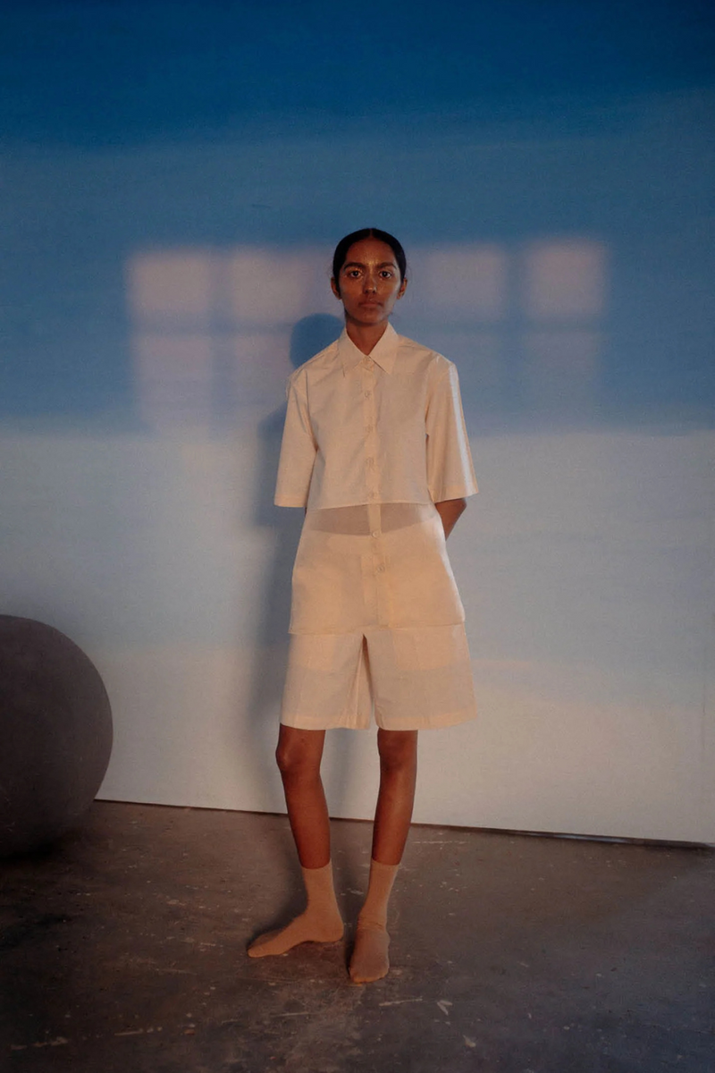 ANANDA ORGANZA SHORT SET organza by Ituvana in rust color for women Worldwide