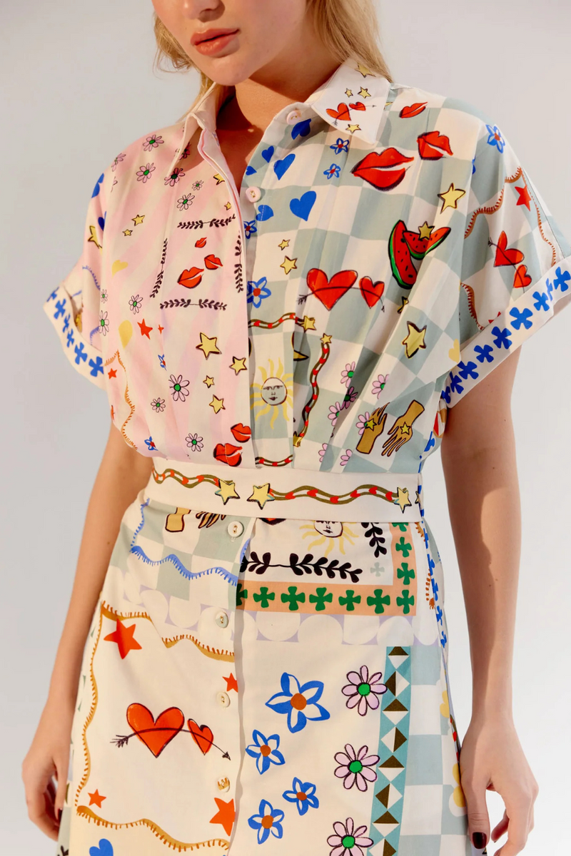 Coral Midi - Boardgame satin by NOIB for women Worldwide