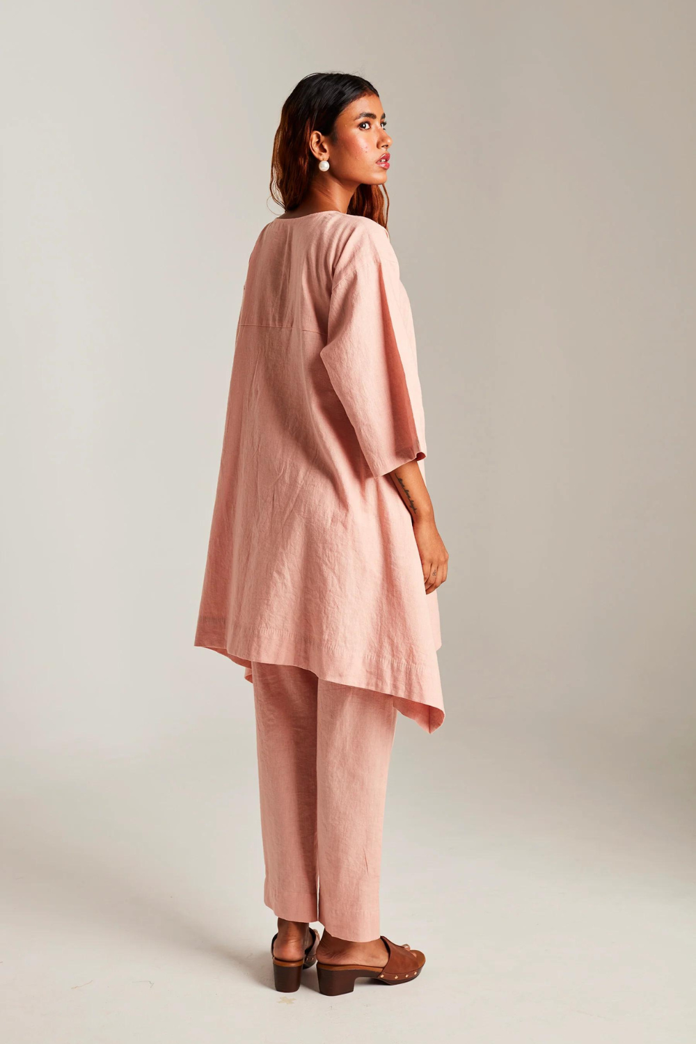 Rose Co-Linen High Low Kurta