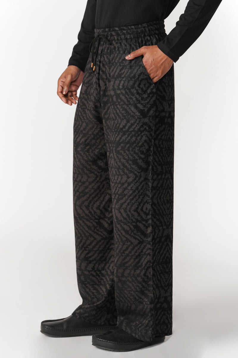 Jacquard Lounge Pants pant/trouser by Turn Black in black for men Worldwide