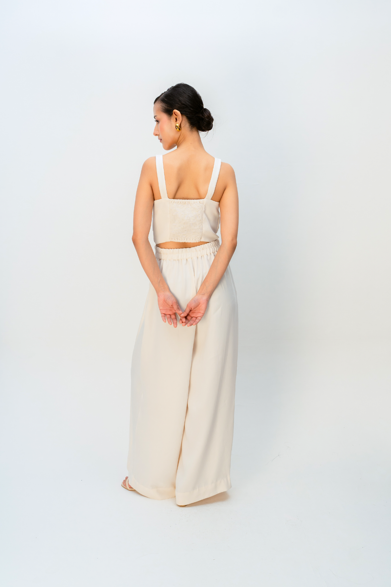 DAYLIGHT EASE TROUSER crepe pant/trouser by Ode to Odd in off white for women Worldwide