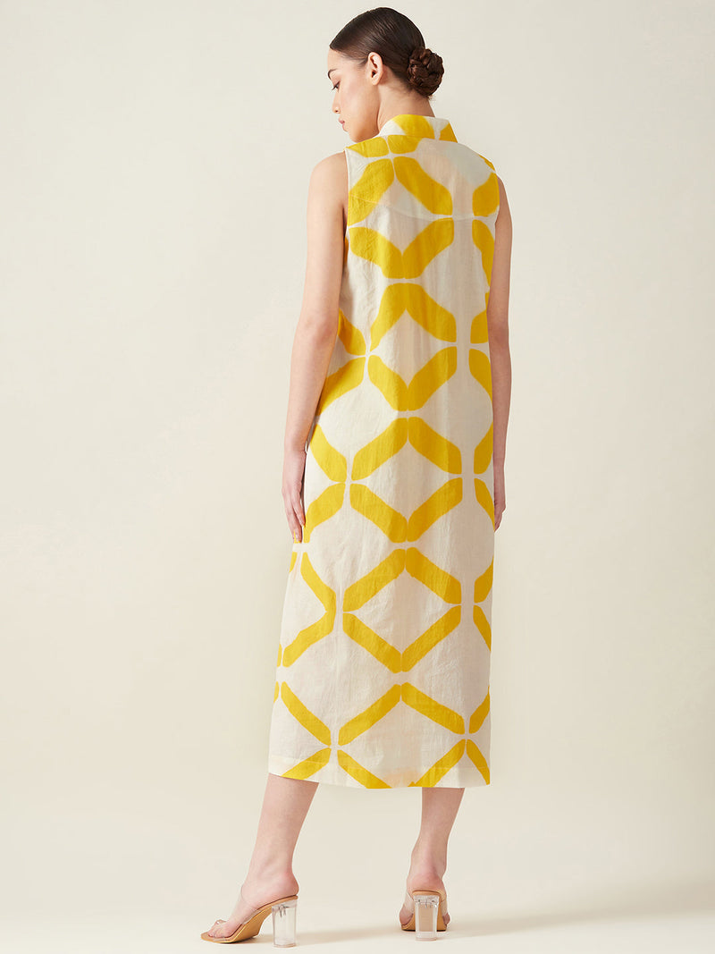Summer A-line Dress cotton Artisan made - Block Printed by Aavidi for women Worldwide