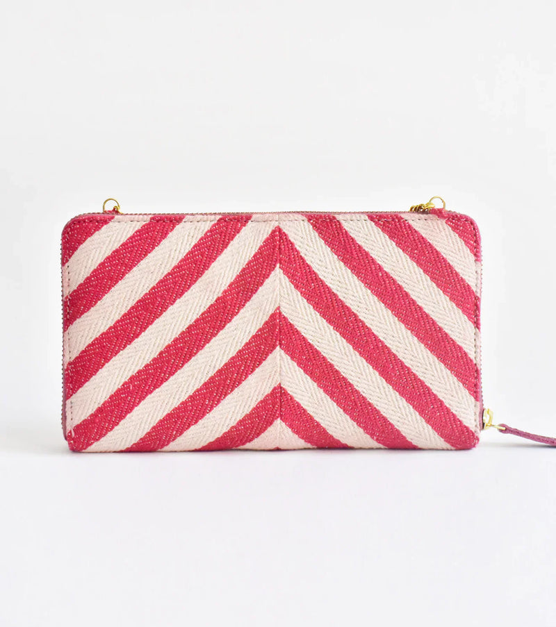 Stripe-it-red Clutch Bags by Khara Kapas for women Worldwide