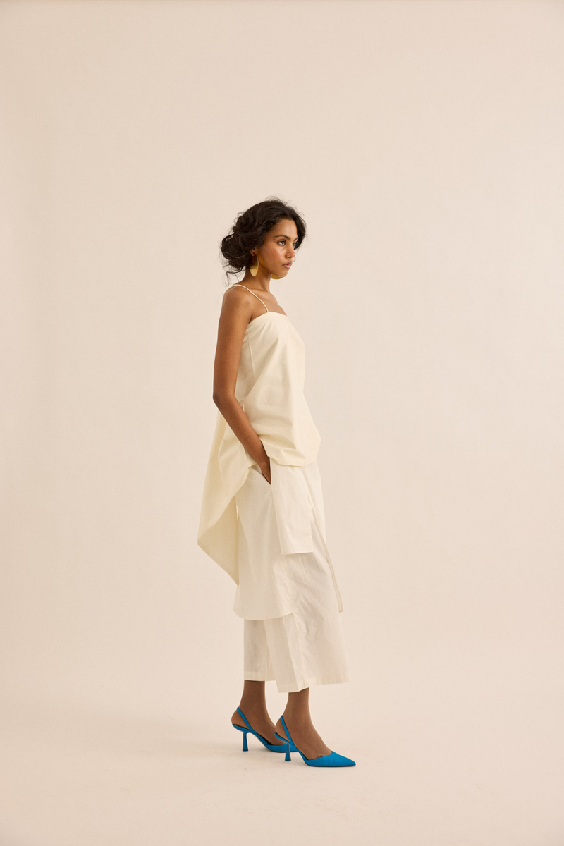 Casper Top mul top/shirt by Khara Kapas in ivory for women Worldwide