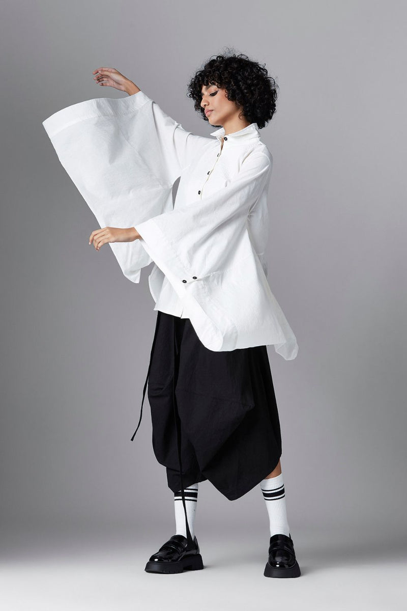 STELLA SHIRT cotton Tops and Shirts by Chola in white color for women Worldwide
