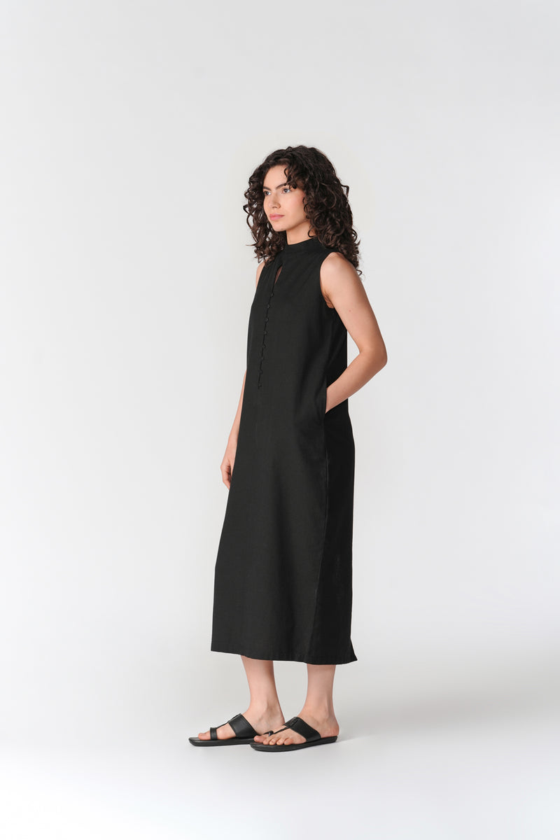 Sleeveless Cocoon Dress dress by Turn Black in black for women Worldwide