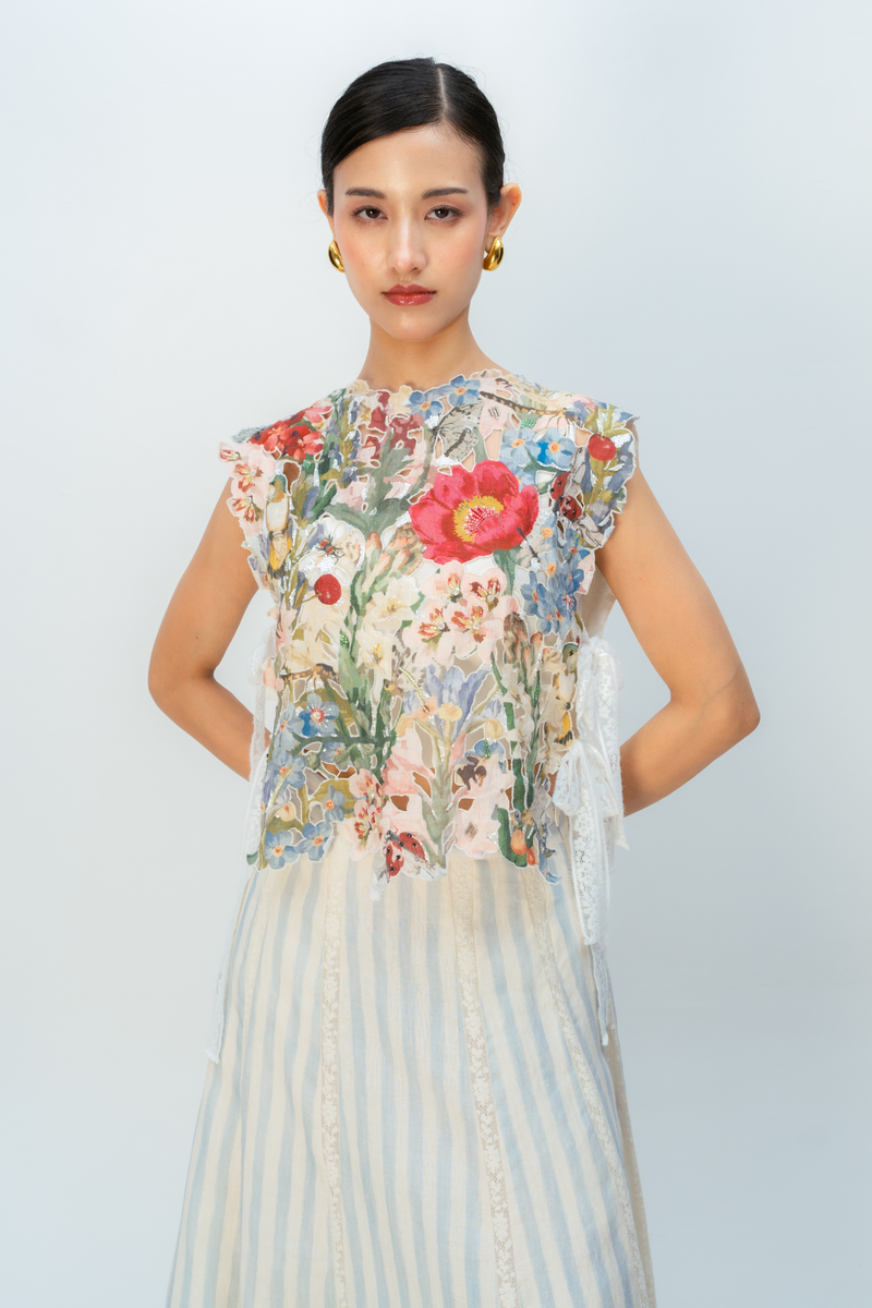 MORNING DEW BIB linen jacket/overlay by Ode to Odd in multi for women Worldwide
