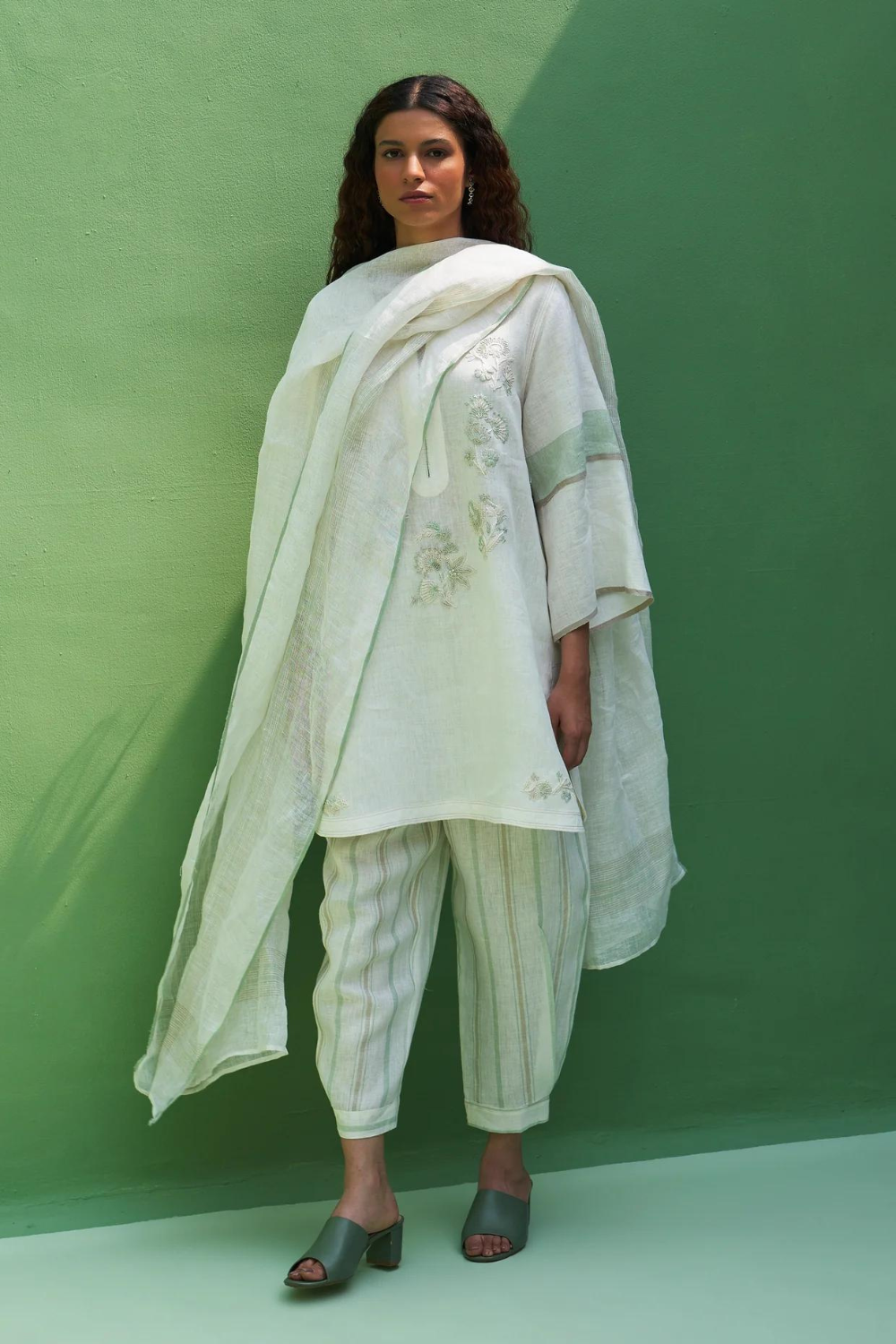 Insha Hand-Embroidered Kurta Set
- Ivory