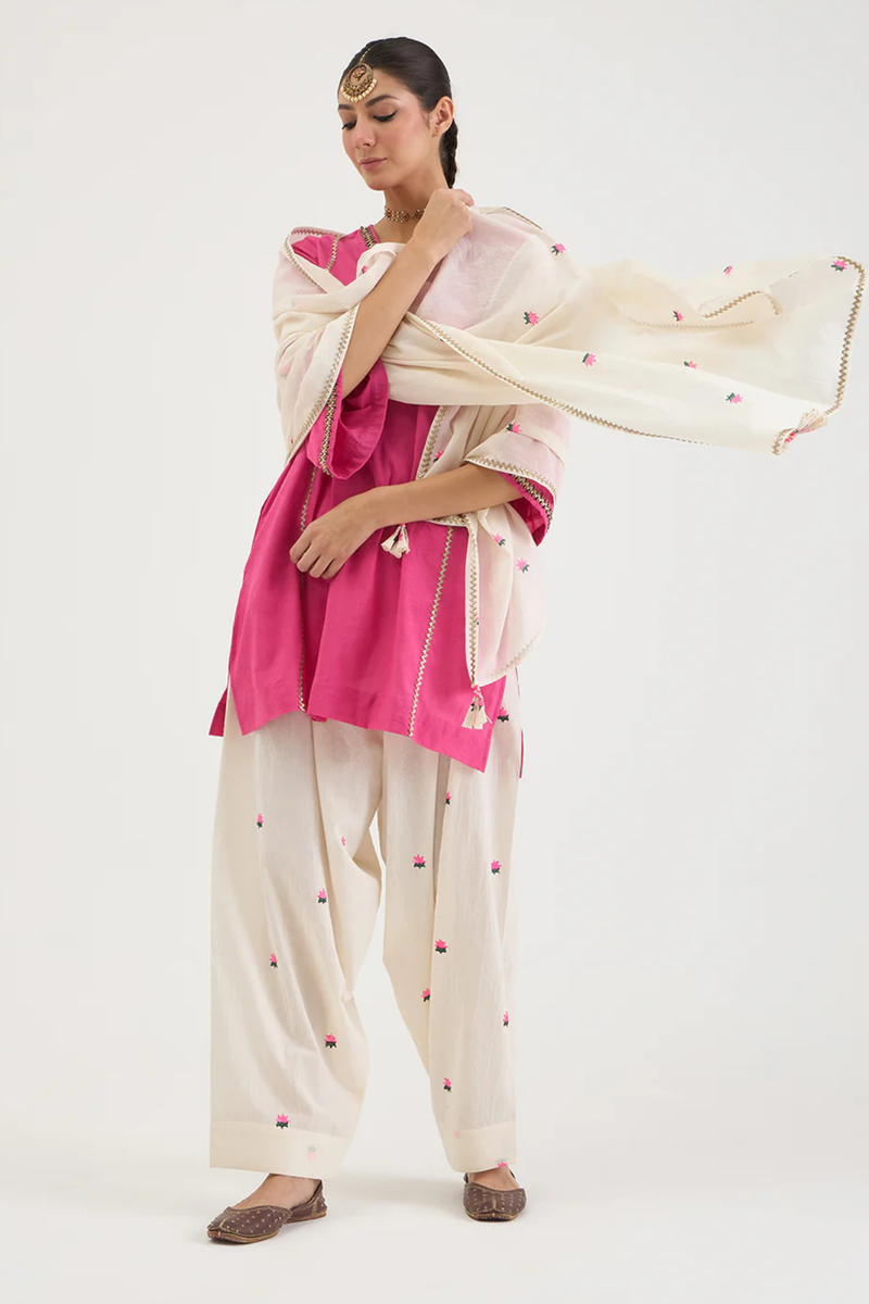 LOTUS DUPATTA cotton by AAVIDI for women Worldwide