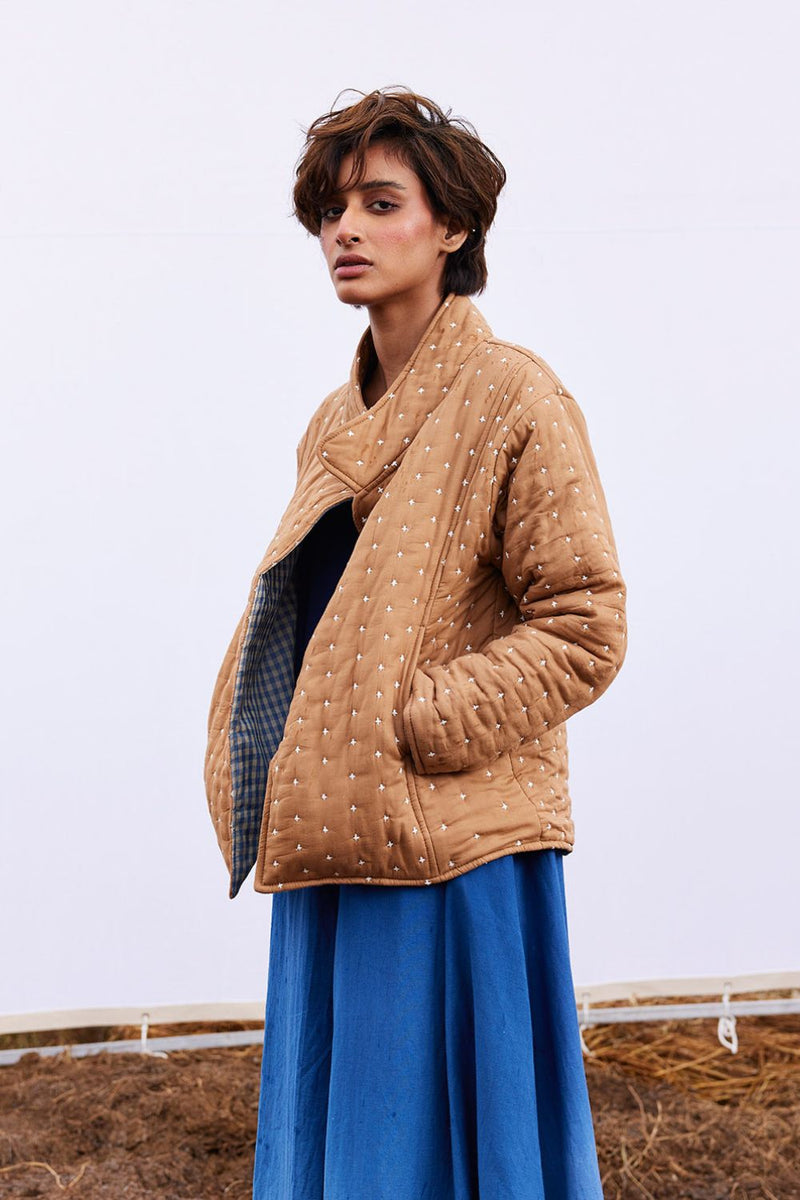 Barn jacket cotton by Khara Kapas in beige for women Worldwide