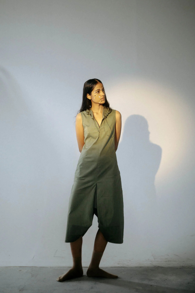 EKAM HOOD DRESS organza by Ituvana in rust color for women Worldwide