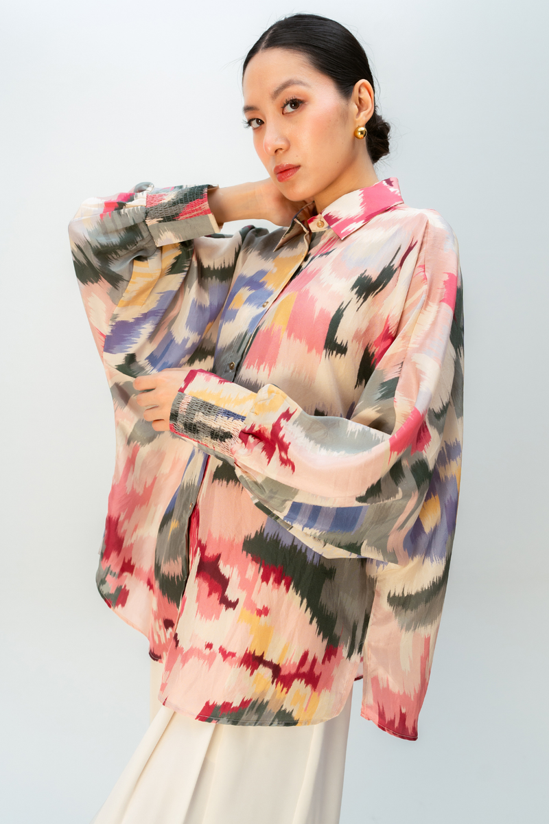 PEACH HAZE SHIRT silk top/shirt by Ode to Odd in multi for women Worldwide