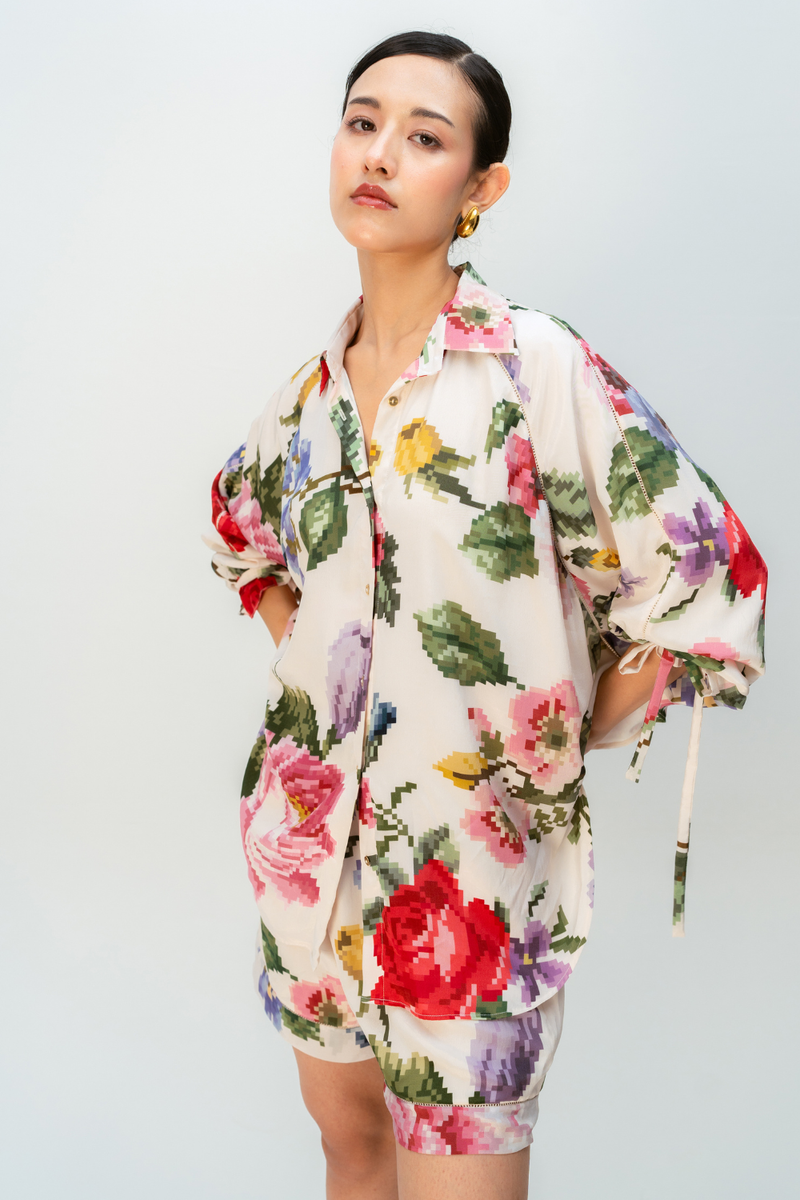 FIRST LIGHT CO-ORD SET crepe co-ord set by Ode to Odd in multi for women Worldwide