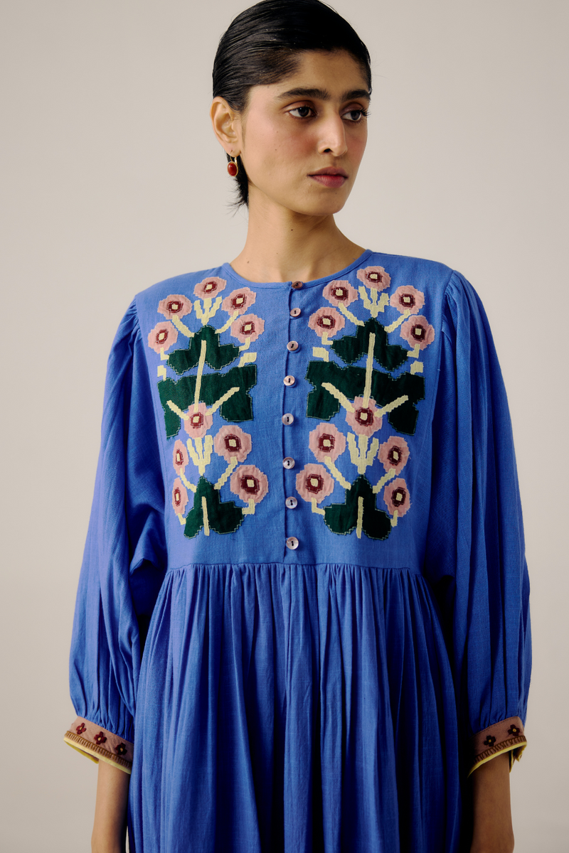 Peasant Dress - Electric Blue by CORD in blue for women Worldwide