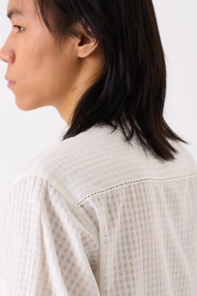 BAND COLLAR SHIRT - WHITE