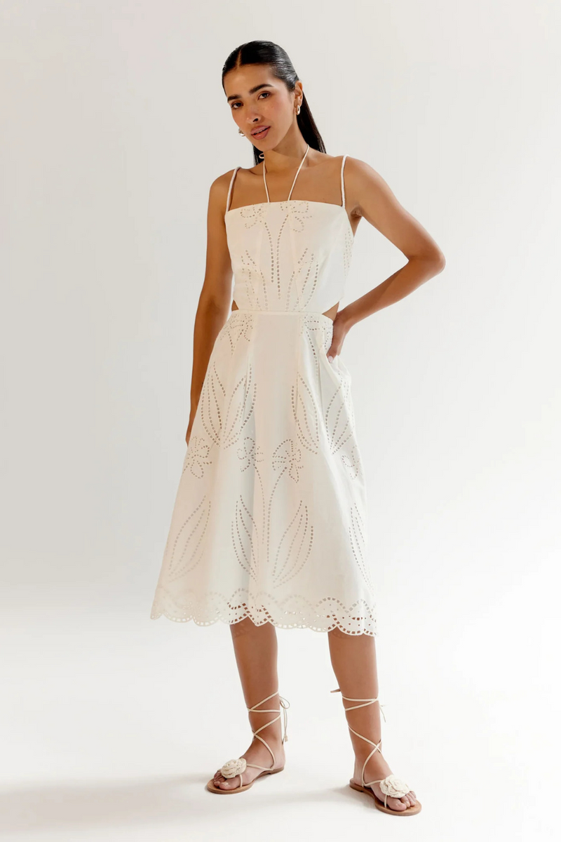 Ariel Midi - White linen by NOIB for women Worldwide