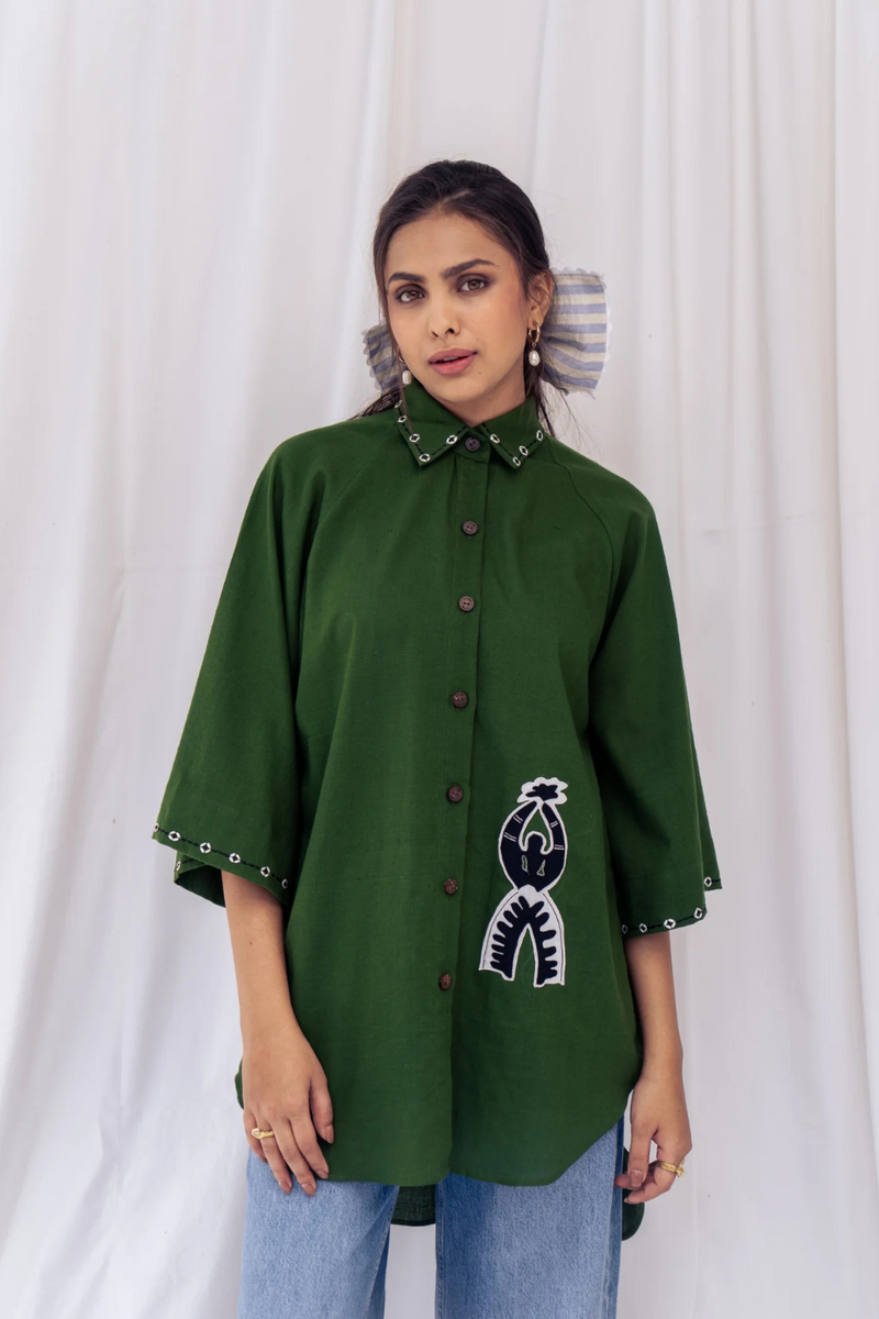 Zuri Handloom Shirt cotton by JodiLife for women Worldwide