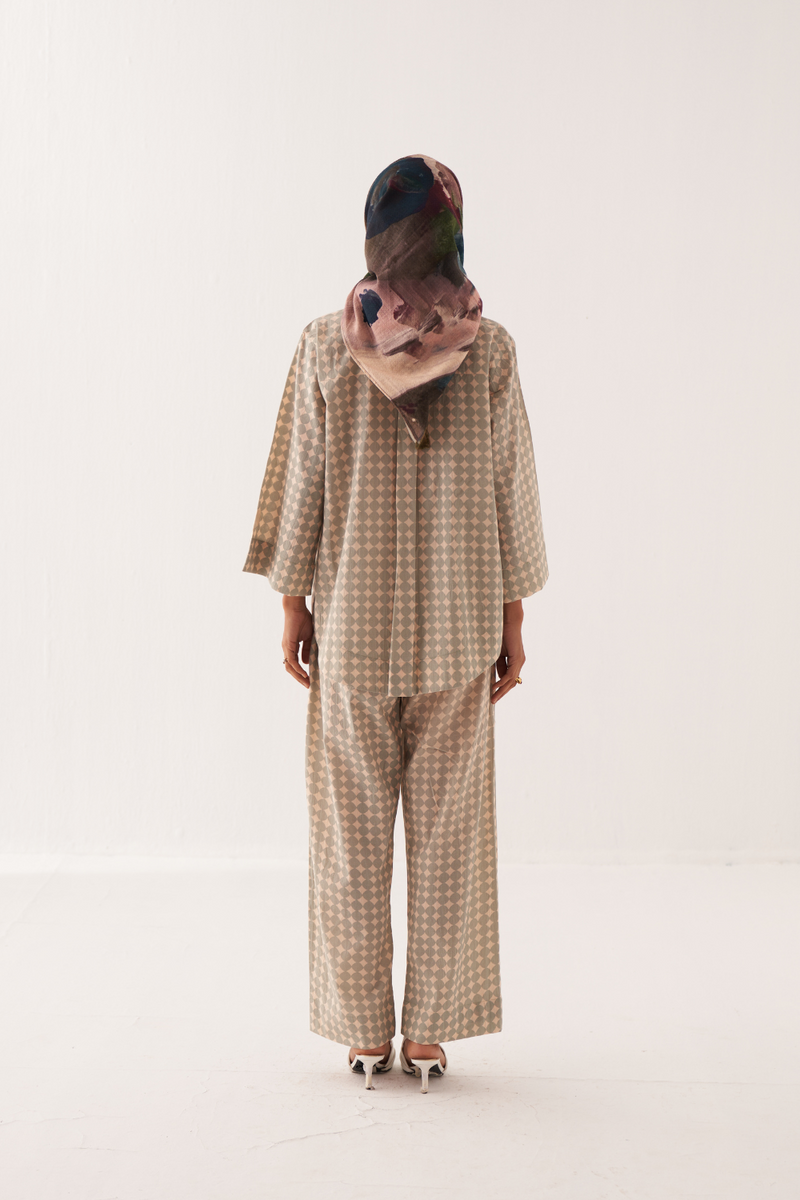 Cuboid Appliqe Jacket Shirt