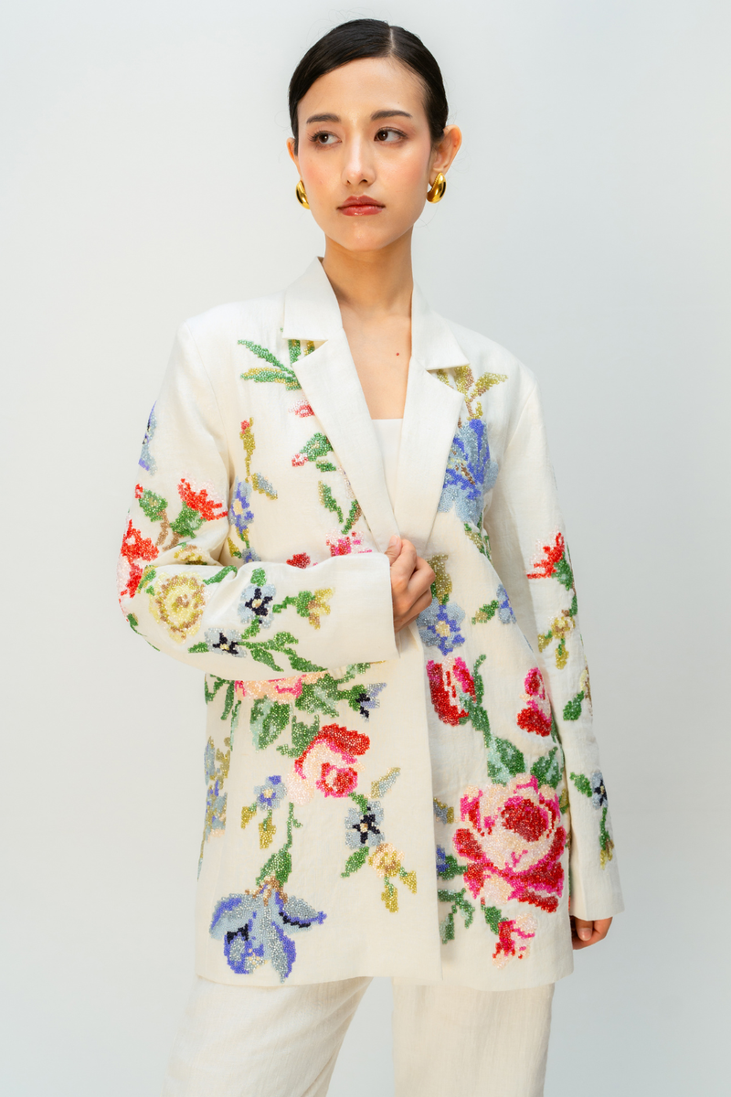 CORAL HAZE JACKET linen jacket/overlay by Ode to Odd in off white for women Worldwide