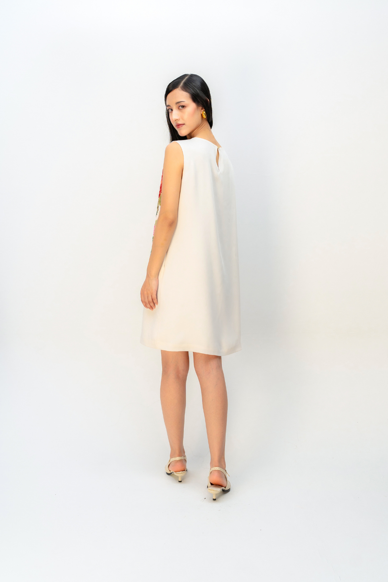 ROSEGARDEN DRESS crepe dress by Ode to Odd in off white for women Worldwide