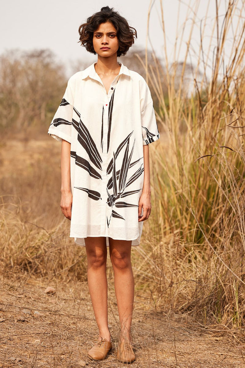Eclat shirt dress cotton by Khara Kapas in white for women Worldwide