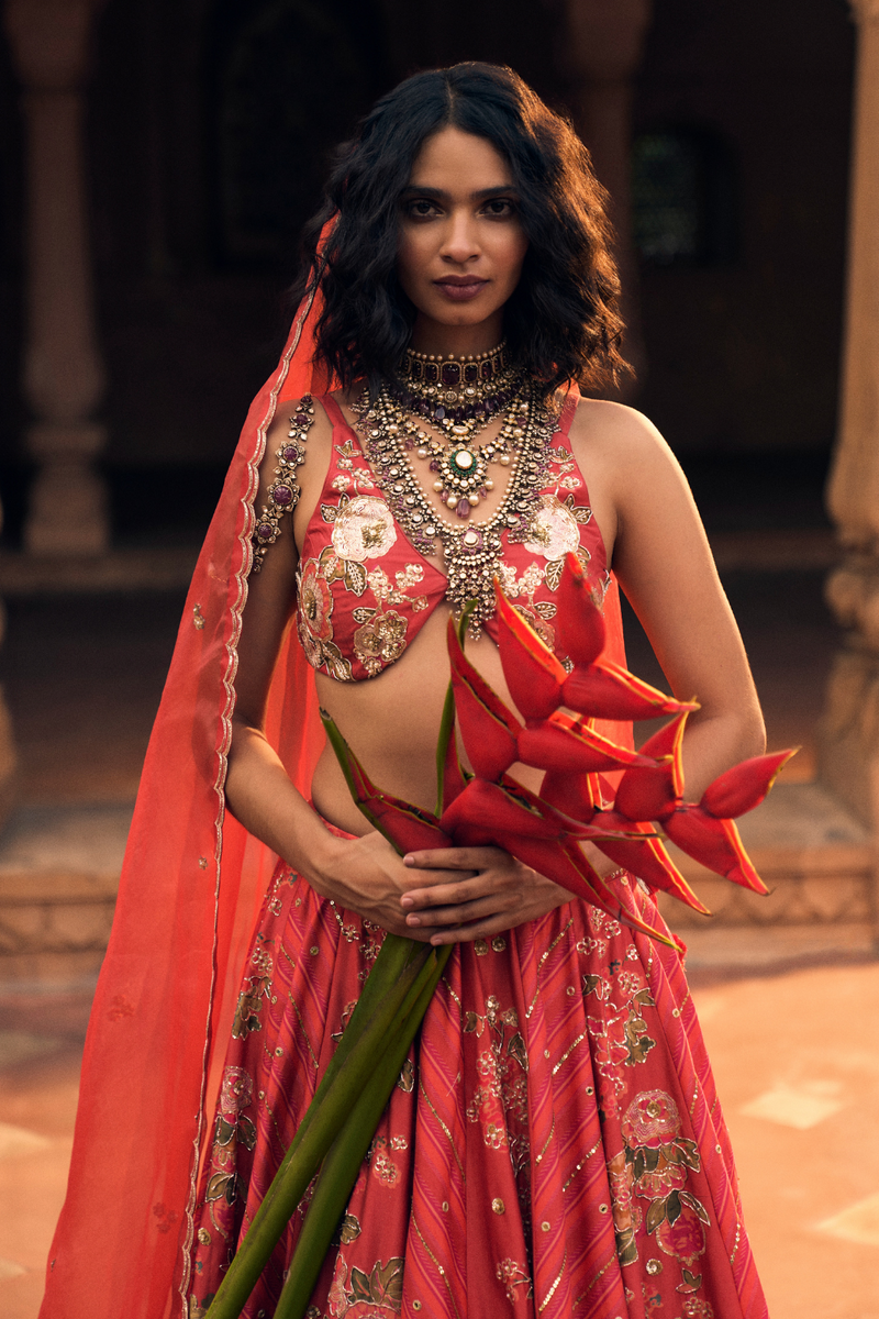 PH-2485 
Lehenga 
Blouse 
Dupatta Set by Paulmi & Harsh for women Worldwide