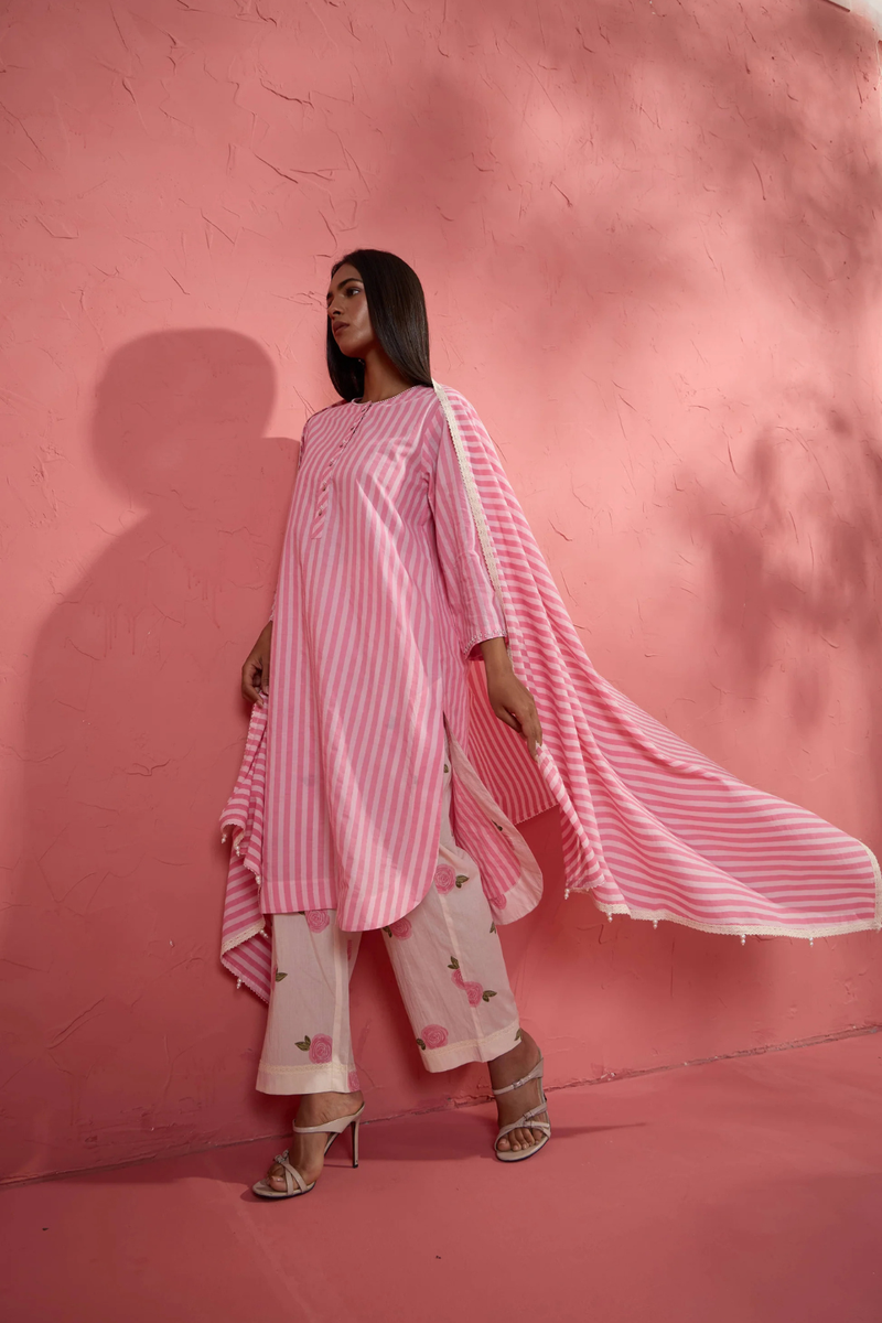 Stripe Dupatta cotton cambric dupatta by AAVIDI for women Worldwide