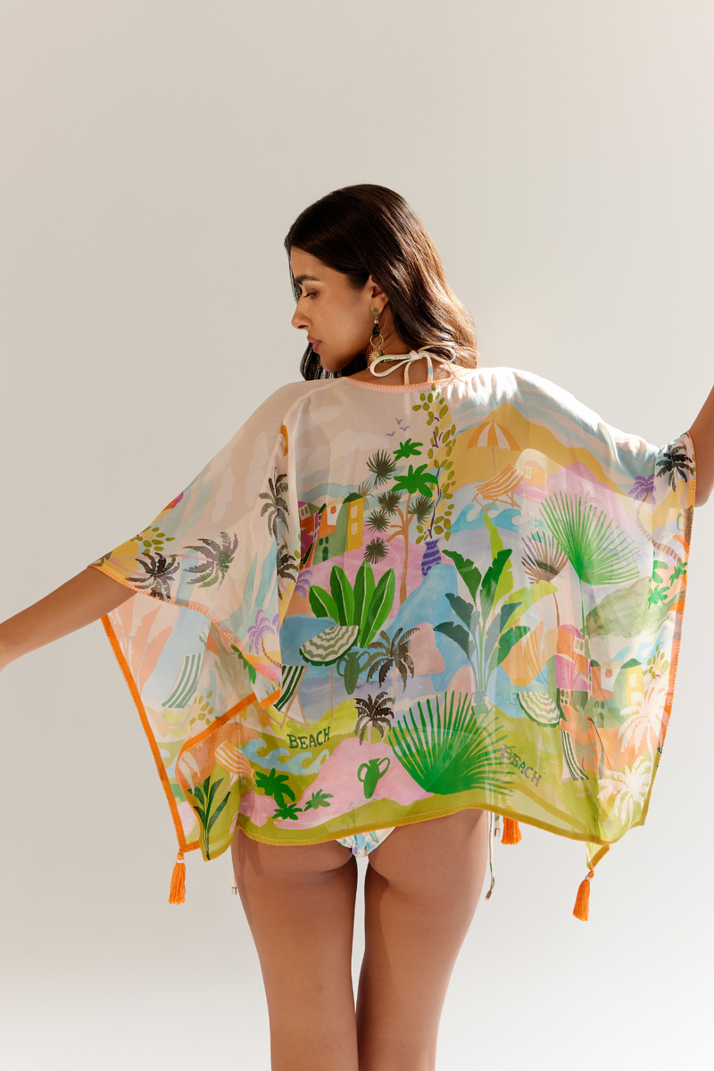 June Coverup (short) - By the Sea georgette by NOIB for women Worldwide