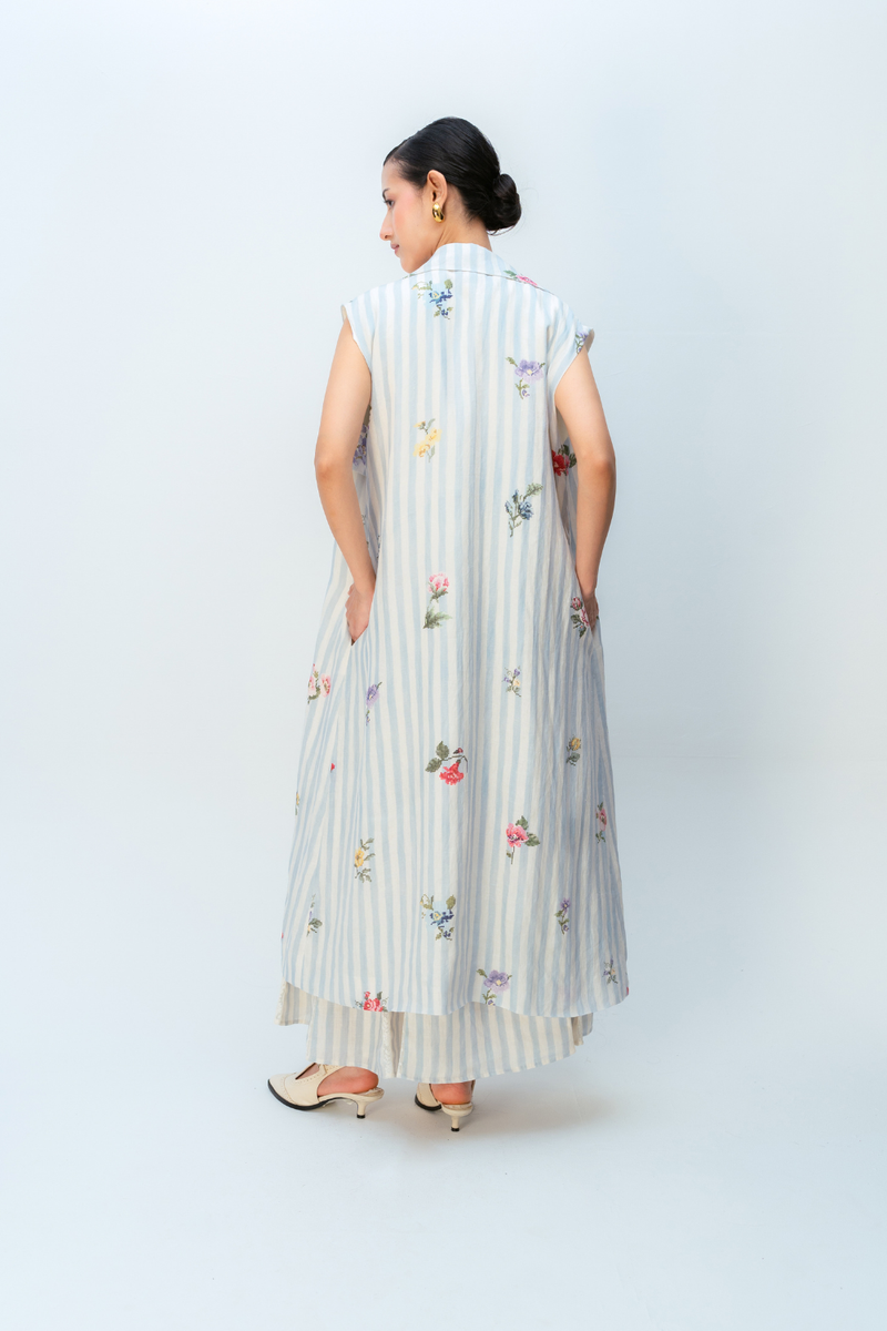 Sugar Veil Trench linen jacket/overlay by Ode to Odd in blue for women Worldwide