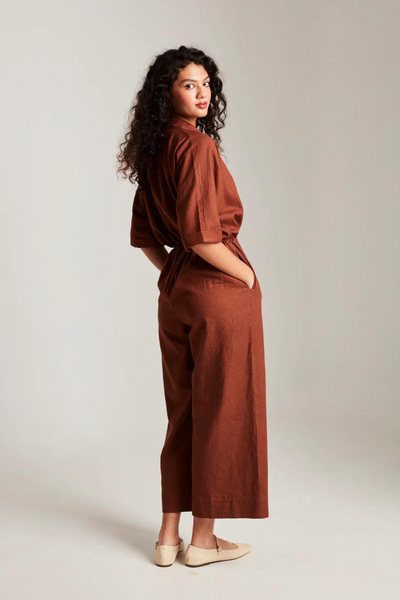 Mocha Co-Linen Boilersuit