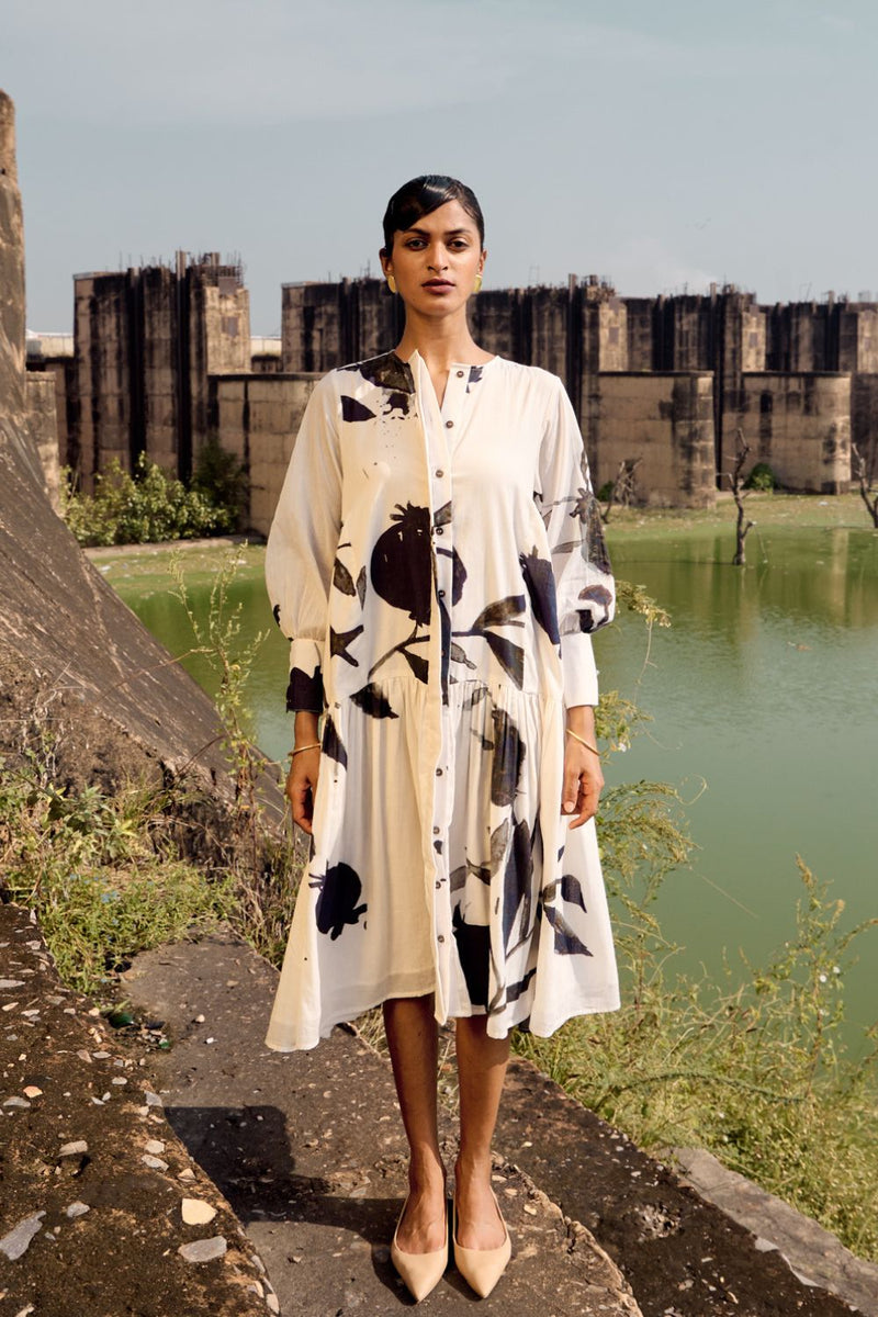 Robin dress cotton by Khara Kapas in white for women Worldwide