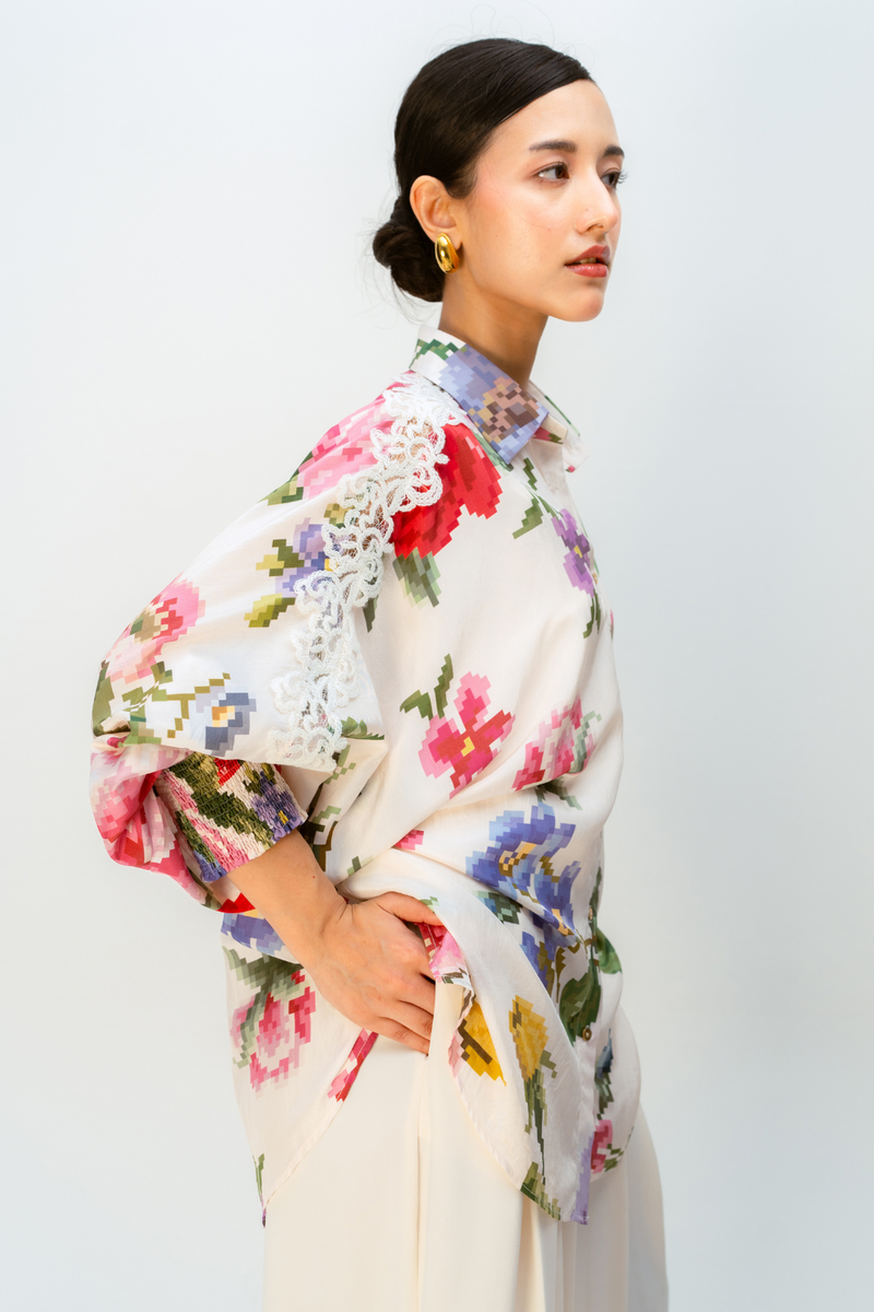 LILAC DRIFT SHIRT silk top/shirt by Ode to Odd in multi for women Worldwide
