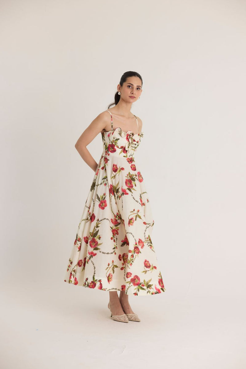 ROSITA COTTON FRILL DRESS cotton by Yam in white color for women Worldwide