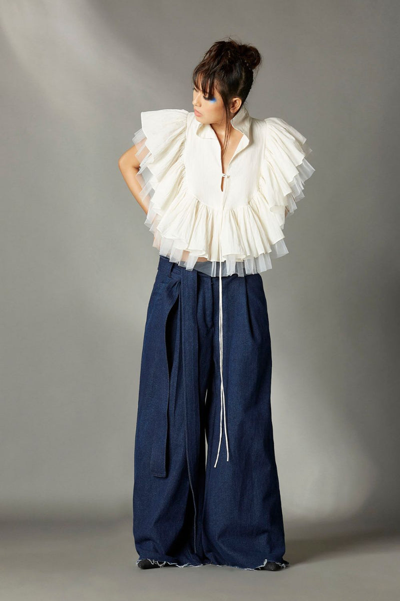 Lyle Top cotton by Chola in white color for women Worldwide