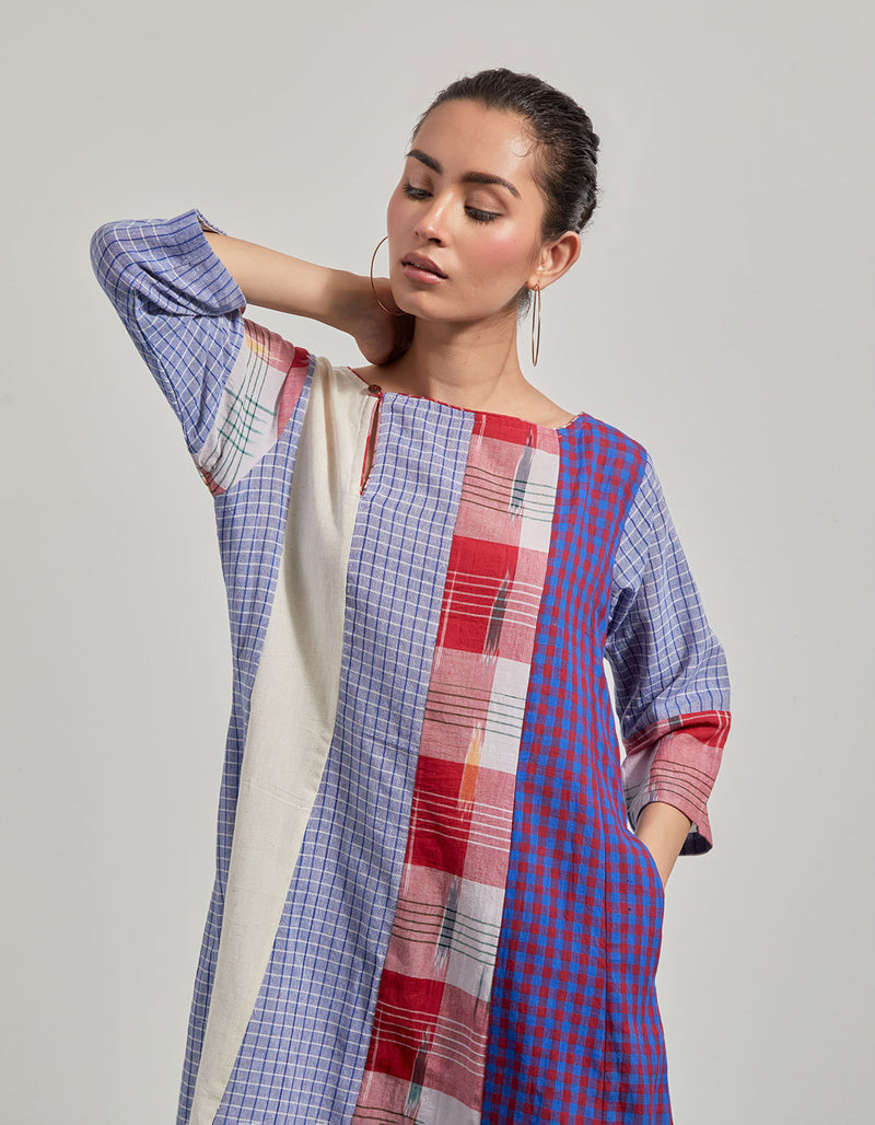 Skylark Dress gamcha dress by 145 East in blue, purple, red for women Worldwide