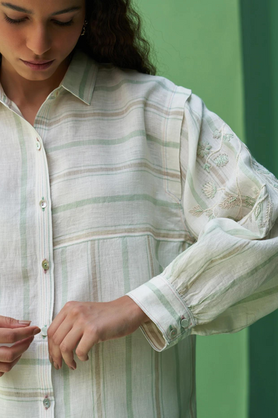 Akra Striped Linen Shirt
- Mint