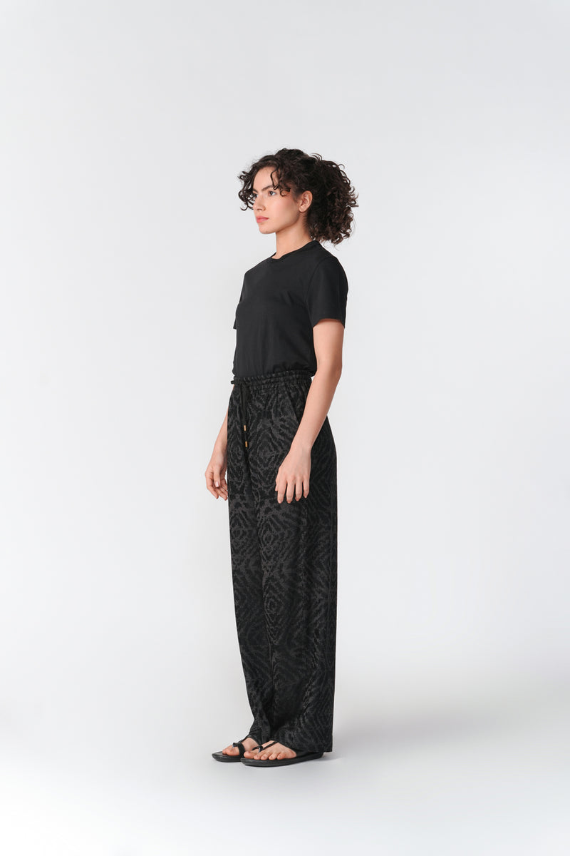 Jacquard Trousers pant/trouser by Turn Black in black for women Worldwide