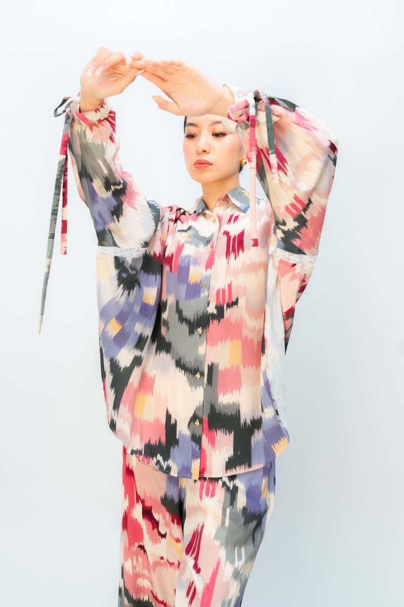 DAWN BLUSH CO-ORD SET crepe co-ord set by Ode to Odd in multi for women Worldwide