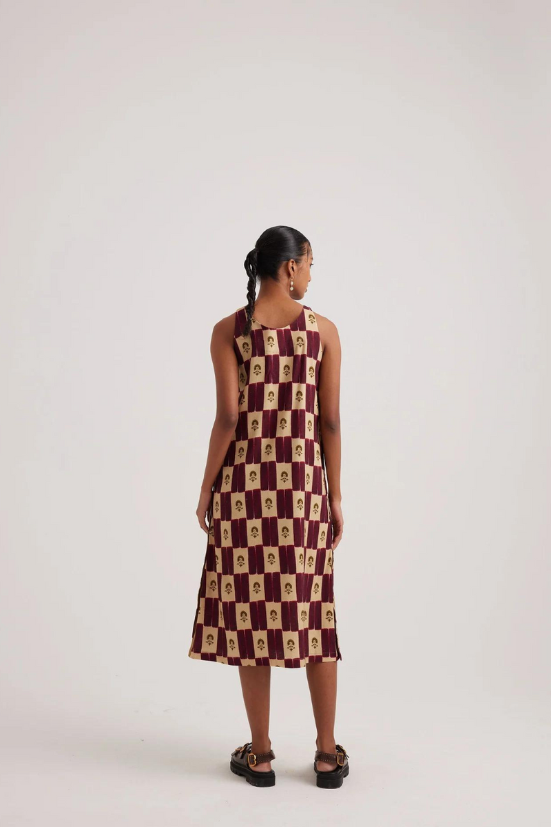 Zen Dress-Stamp Checks rayon by CORD for women Worldwide