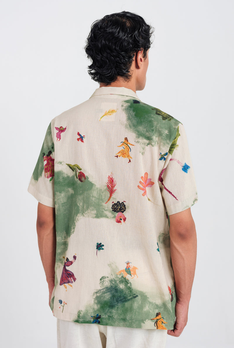 Sway Men Shirt cotton shirt by Jodi Men in offwhite, green for men Worldwide