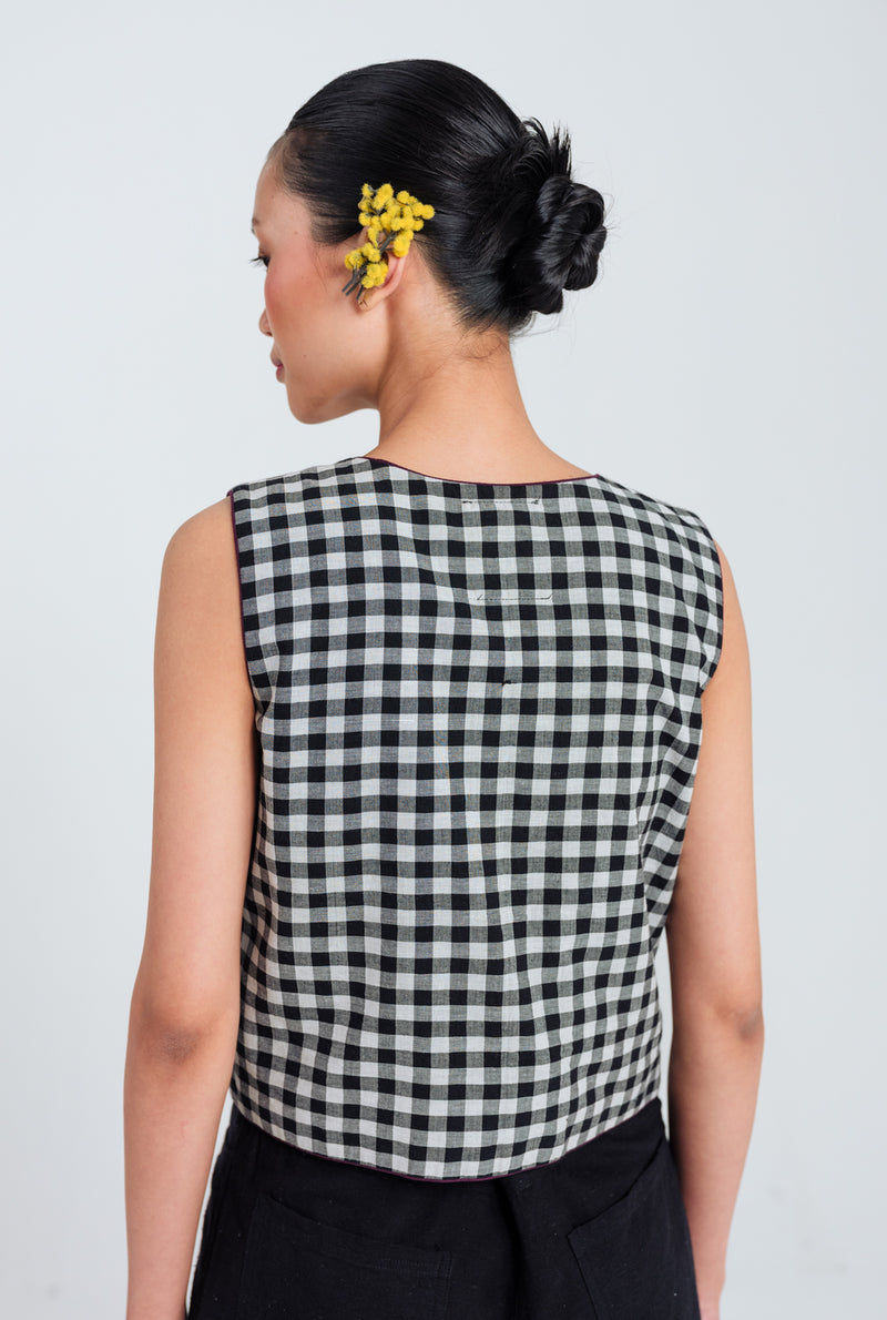 Groove Handloom Waistcoat handwoven cotton jacket/overlay by JodiLife in black, white for women Worldwide